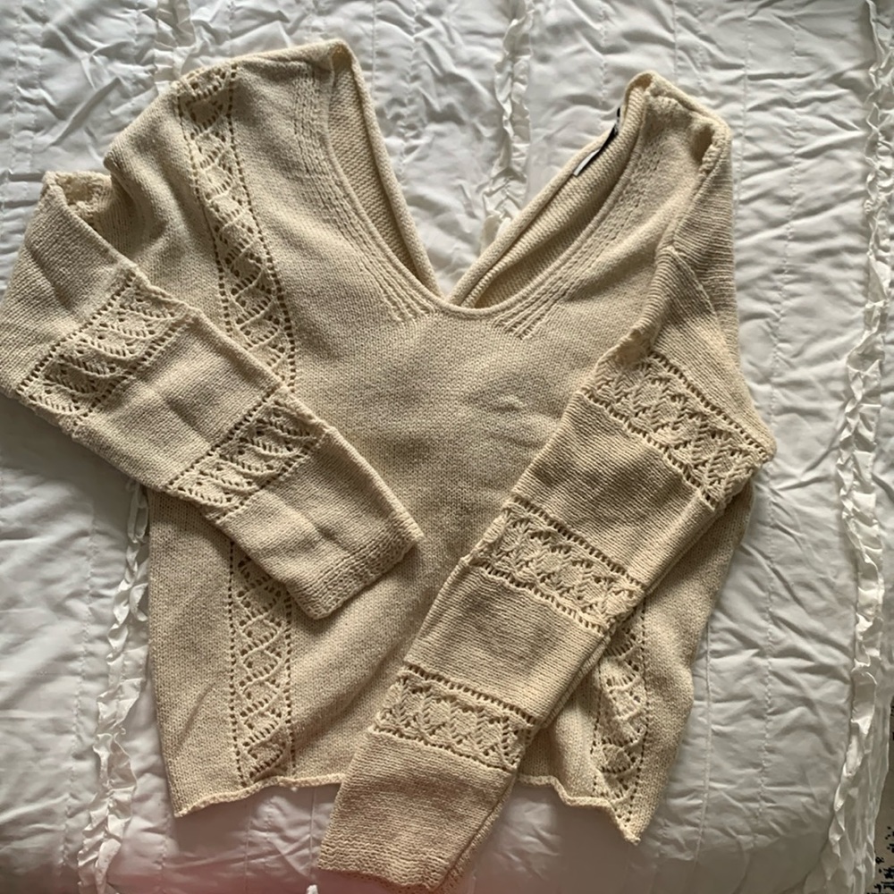 Open back slouch sweater